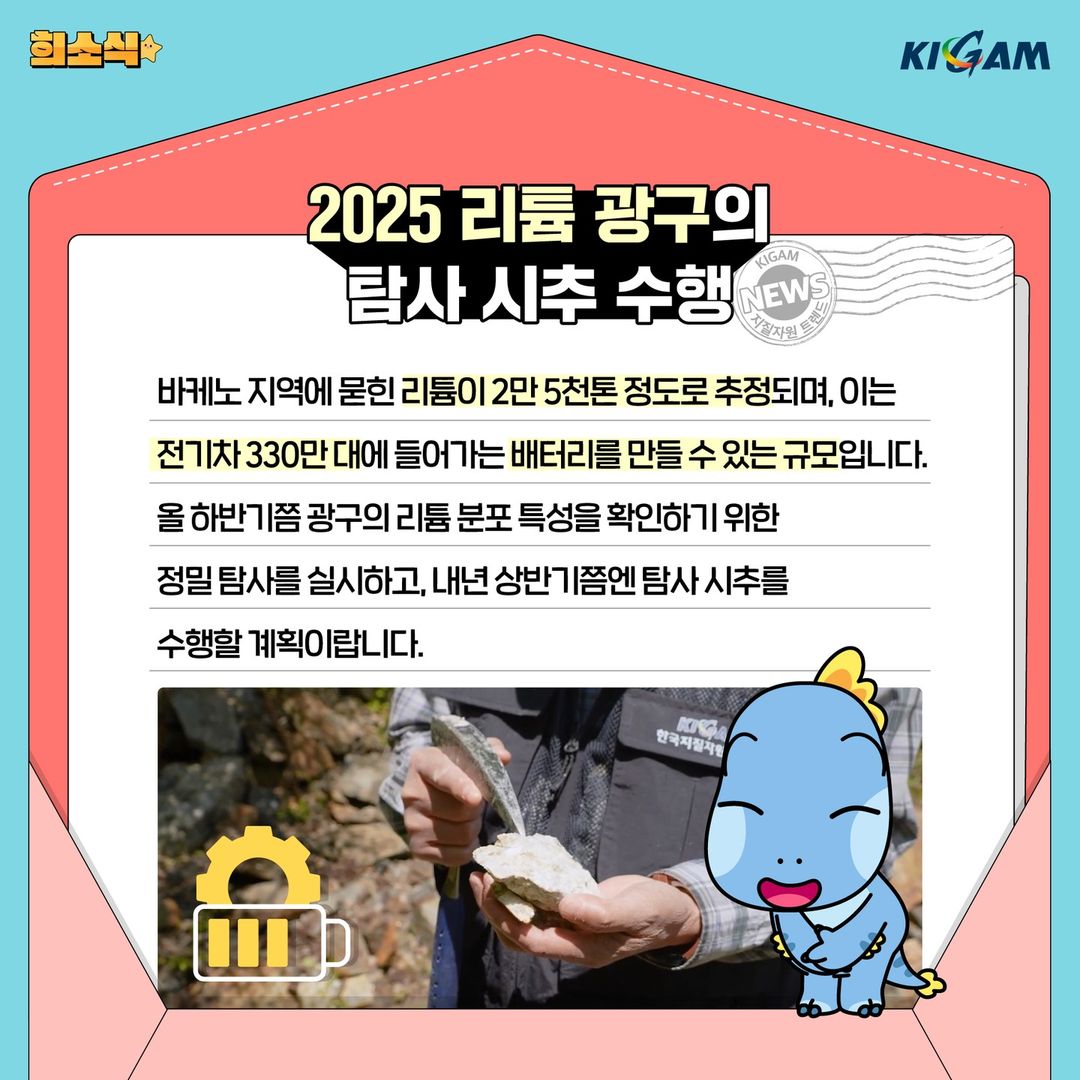 2025 리튬 광구의 탐사 시추 수행